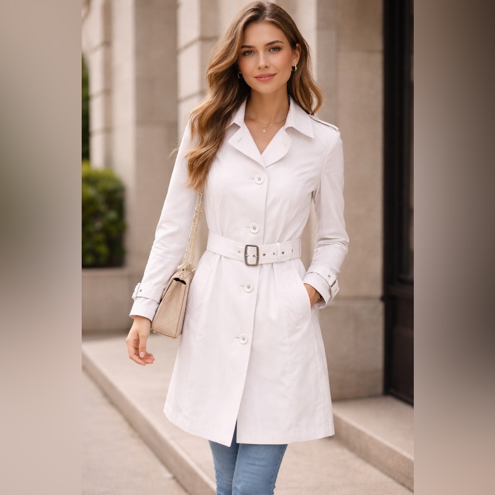 Mexx White Trench Coat size L